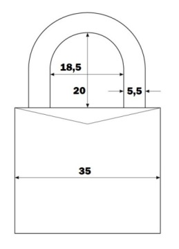 ABUS TITALIUM 727 35MM НАВЕСНОЙ ЗАМОК С КЛЮЧОМ