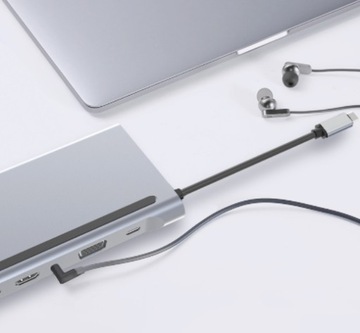 ДОК-СТАНЦИЯ-концентратор USB-C 11 в 1 VGA RJ45 SD HDMI 4K для Macbook Pro Air M1 M2