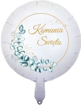 Balon foliowy Pierwsza Komunia Święta 45 cm komunijny