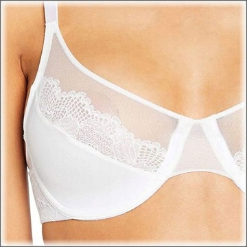 Triumph biustonosz miękki biały Lace Spotlight Wired Bra rozmiar 65C