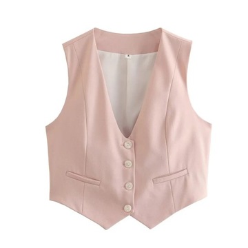 Willshela Women Fashion Solid Single Breasted Vest