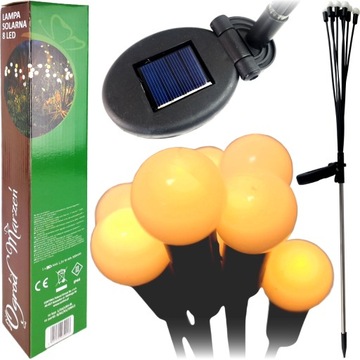 СОЛНЕЧНЫЕ ШАРИКИ 8 СВЕТОДИОДНЫХ ДЕКОРАТИВНЫХ ДЛЯ САДА УКРАШЕНИЕ СОЛНЕЧНОГО ПИКА ДЛЯ БАЛКОНА