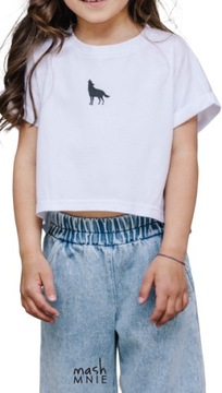 MASHMNIE KOSZULKA CROP TOP BIAŁA r 116 122
