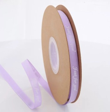 Fioletowa Tasiemka JustForYou 10MM Wstążka Miś