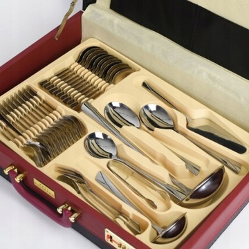 KOMPLET SZTUĆCÓW 72SZT 12 OS WALIZKA KING + gratis