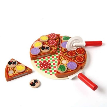 PIZZA DREWNIANY ZESTAW DO KROJENIA NA RZEPY + AKC