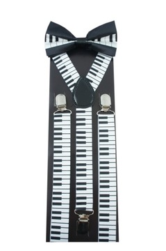 Szelki i mucha muzyczne PIANINO KLAWISZE dla zespołu chóru koncert występ