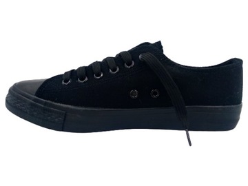 Buty Sportowe Trampki Damskie Tenisówki Czarne Con
