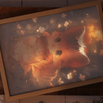 Большая деревянная рама с подсветкой 22x32см