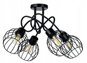 LAMPA WISZĄCA SUFITOWA LOFT 4x KULA DRUCIANA