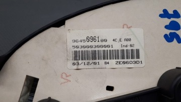 9645096180 PŘÍSTROJOVÁ DESKA PEUGEOT 206 1.4 8V 98-03R