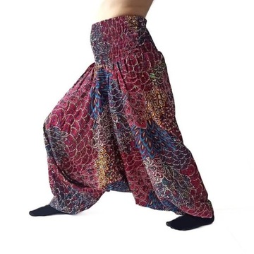 Szarawary spodnie cienkie alladynki spodnie joga różowe