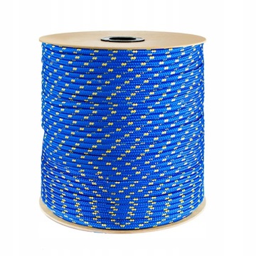 Плетеная парусная веревка из полипропилена, секция синего цвета 6 мм. 50 МБ