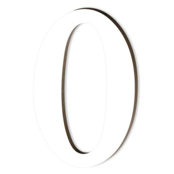 laminat CYFRA liczba 0 ZERO BIAŁA napis r.M 10cm