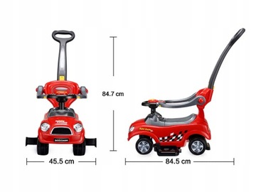 RIDE ON ДЛЯ ДЕТЕЙ PUSH CAR 3в1 СИГНАЛ С МЕЛОДИЯМИ РУЧКА ДЛЯ ВОЖДЕНИЯ