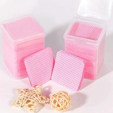 Ватные диски БЕЗПЫЛЫЕ ПЕРФОРИРОВАННЫЕ косметические подушечки в контейнере, коробка 200 шт.