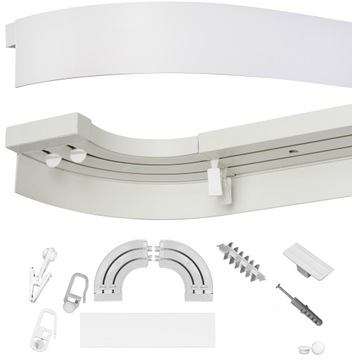 KARNISZ pcv 2 tory+ Łuk 306 DŁ, osłoną szer. 5 cm