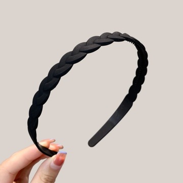 Unisex Wavy Spring Hair Hoop Black Non Slip Outdoor Sports Headbands for