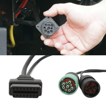 Кабель-адаптер OBD2 6-контактный J1708 9-контактный J1939 16,9 см