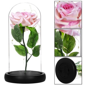 ВЕЧНАЯ РОЗА В СТЕКЛЕ, светящаяся светодиодная коробочка, ИДЕЯ ПОДАРКА НА ЖЕНСКИЙ ДЕНЬ