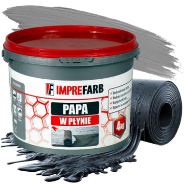 MEMBRANA IZOLACYJNA PAPA W PŁYNIE PAPA BLACHA BETON SZARA 7 KG 5 KOLORÓW