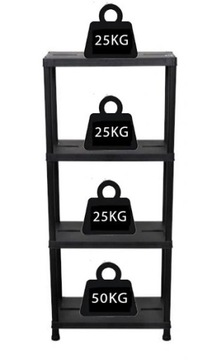 REGAŁ 4 PÓŁKI PLASTIKOWY MAGAZYNOWY 125 KG PLASTIK
