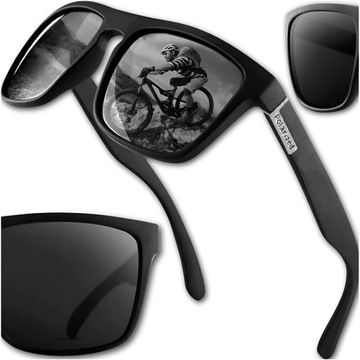 Okulary męskie na lato Czarne Filtr UV400 polaryzacyjne przeciwsłoneczne