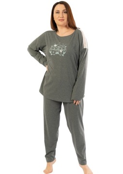 Piżama Damska Vienetta bawełniana +Size 4XL długa