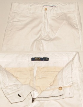 Polo Ralph Lauren spodnie 7/8 chinosy Białe 6 / S