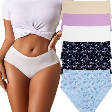 6x FIGI MAJTKI BEZSZWOWE DAMSKIE PLUS SIZE WYSOKI STAN LASEROWO CIĘTE - 2XL