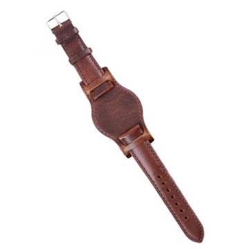 Skórzany pasek do zegarka dla kobiet i mężczyzn Klasyczna opaska z metalową klamrą brązowa 16 mm