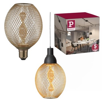 ŻARÓWKA LED Dekoracyjna Metalowa Siateczka Mosiądz Spirala Ciepła PL29088