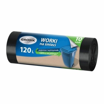 GROSIK WORKI NA ŚMIECI LD 120L (10) CZARNE
