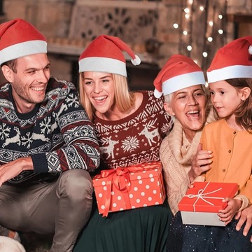 РОЖДЕСТВЕНСКАЯ ШАПКА САНТЫ, КРАСНАЯ, ГЛАДКАЯ, ЭКО