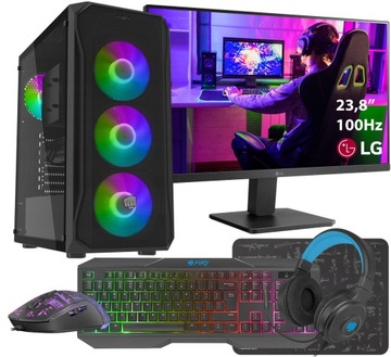 KOMPLETNY ZESTAW KOMPUTER GAMINGOWY RX6600|RYZEN 5|32GB|1TB Z MONITOREM 24