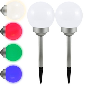 Светодиодный садовый светильник SOLAR BALL WHITE RGB 15см ПРИВОДНОЙ ШАРИК