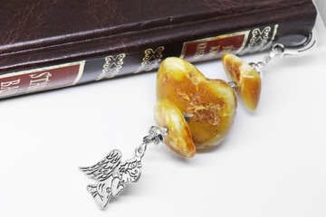 ZAKŁADKA DO KSIĄŻKI unikat BURSZTYN anioł