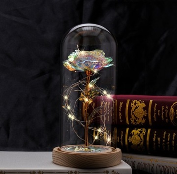 ВЕЧНАЯ РОЗА В СТЕКЛЕ, ПОДАРОЧНАЯ КОРОБКА С СВЕТЯЩИМСЯ СВЕТОДИОДОМ