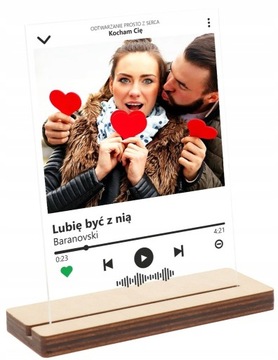 Prezent ramka Twoje Zdjęcie SPOTIFY Walentynki