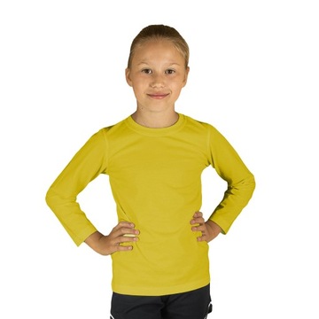 ОДНОЖЕЛТАЯ ФУТБОЛКА БЛУЗКА С ДЛИННЫМ РУКАВОМ 110 ДЕТСКИЕ БЛУЗКИ БЕЗ УЗОРОВ