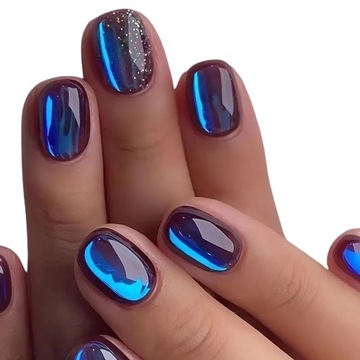 PAZNOKCIE SZTUCZNE TIPSY SHORT SQUARE BLUE SKY SAMOPRZYLEPNE 24SZT