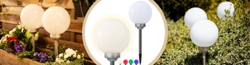 6x светодиодный садовый светильник SOLAR BALL 20 CM RGB+W
