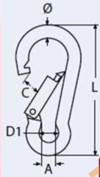 КАРАБИН ИЗ ОЦИНКОВАННОЙ СТАЛИ 10Х100