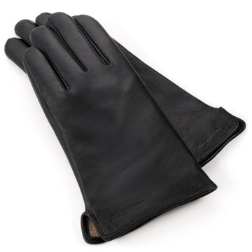 Betlewski Skórzane damskie rękawiczki ciepłe na zimę eleganckie do ekranu