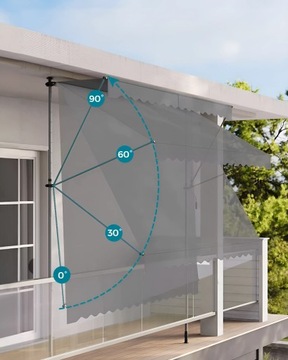 Регулируемый серый наклон балконов с 300x120 см рулон