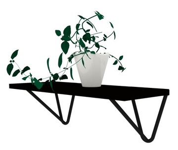 PÓŁKA LOFT RUSTYKAL CZARNA PODPÓRKA GTV WIRE 60CM