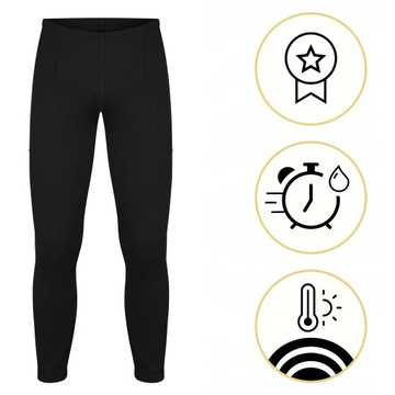 ТЕРМАЛЬНЫЕ ЛЕГГИНГИ МУЖСКИЕ XXL ЖЕНСКИЕ ТЕПЛЫЕ С НАКЛАДКОЙ, ЧЕРНЫЕ ПОЛЯРНЫЕ