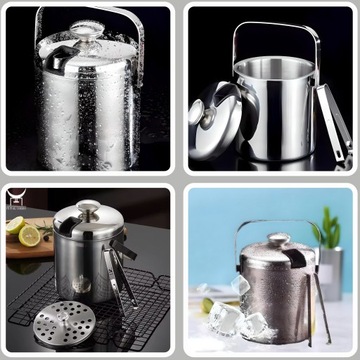 Контейнер для льда THERMAL ведерко для льда термос-кубики 1,3 л + щипцы