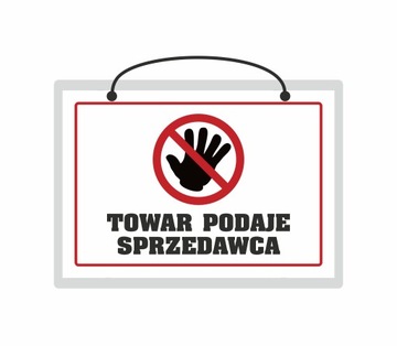 Tabliczka laminowana TOWAR PODAJE SPRZEDAWCA - A5