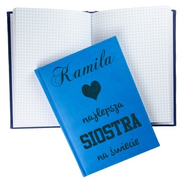 NOTATNIK ZESZYT DLA SIOSTRY Z IMIENIEM GRAWER NA PREZENT 3 KOLORY A5
